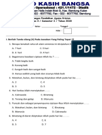 Ulangan Agama Kelas 3 (Penciptaan)