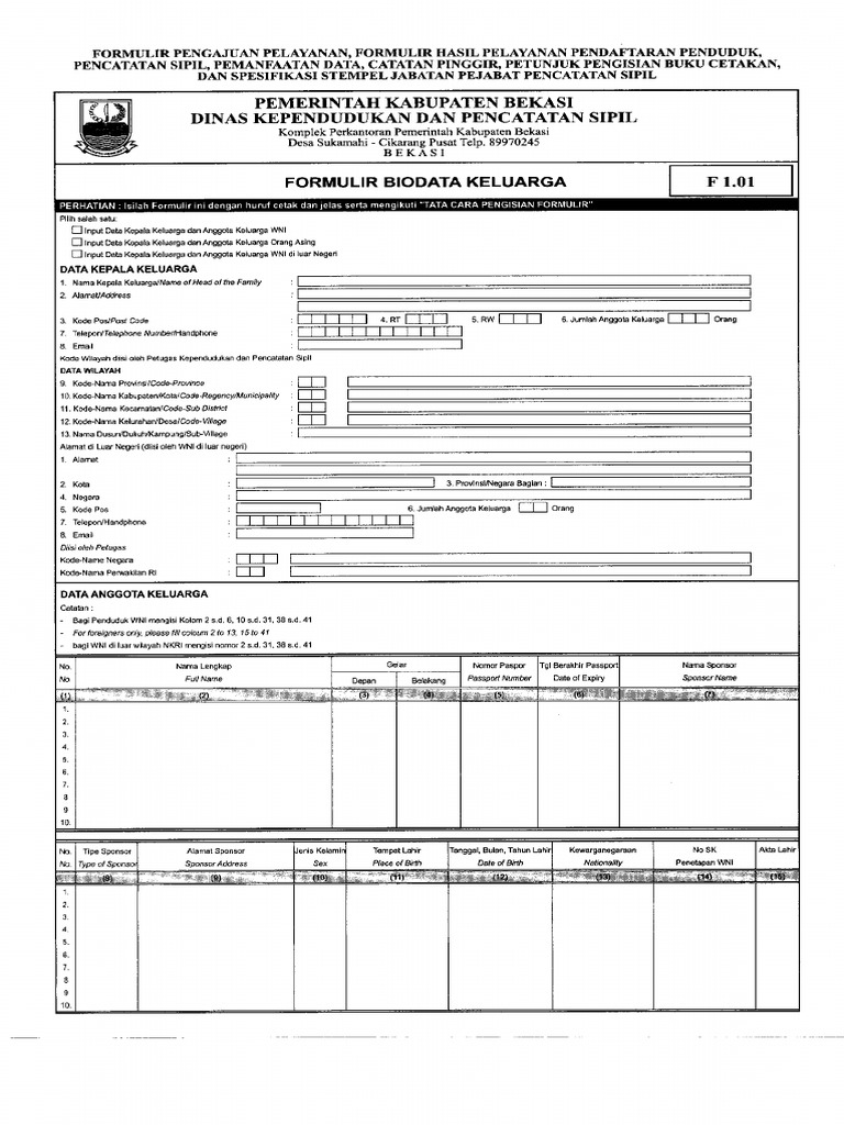 Form F101 (Baru) | PDF