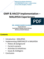 GMP & HACCP Implementation - MALAYSIA Experiences: Mr. Ahmad Nadzri Sulaiman