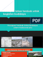 Pertemuan IV - Persiapan Lahan Tambak Untuk Kegiatan Budidaya