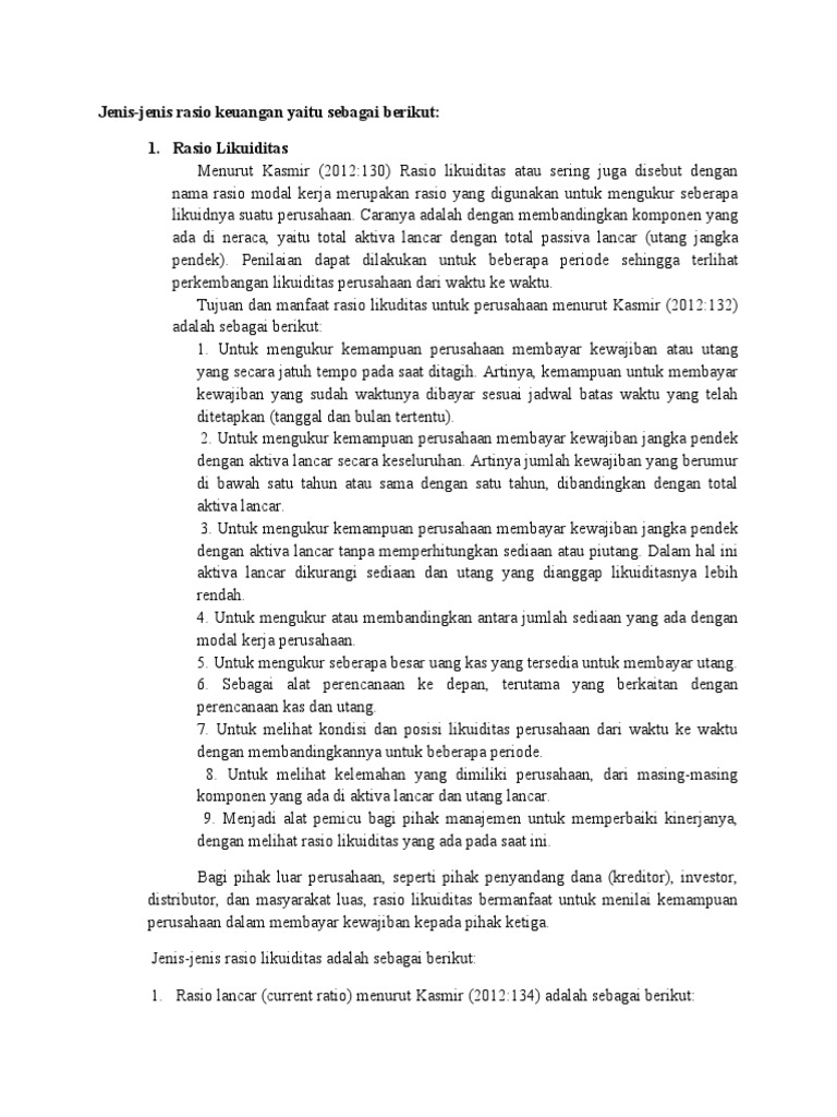 Materi 2 Analisis Rasio | PDF | Pengelolaan Keuangan & Uang
