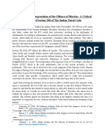 The Fallacious Interpretation of The Offence of Murder: A Critical Analysis of Section 300 of The Indian Penal Code