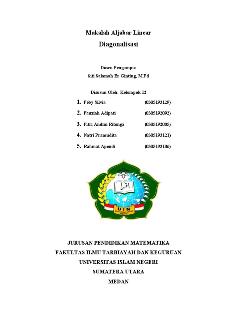 Diagonalisasi Matriks dalam Aljabar Linear | PDF