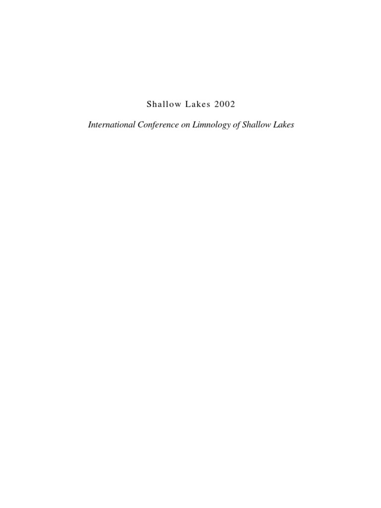 Shallow Lakes 2002 Lake Phytoplankton - 