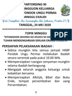 Acara Kebaktian Minggu Exaudi Di HKBP PUP Minggu Tanggal 24 Mei 2020