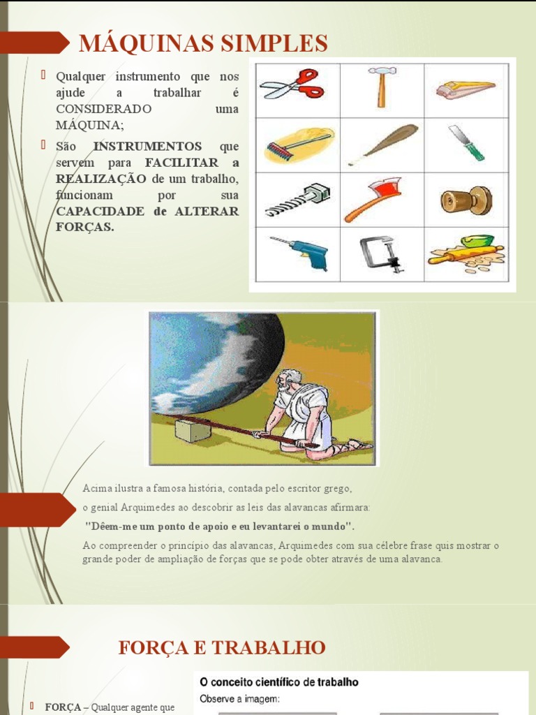 Máquinas Simples Pdf Alavanca Força
