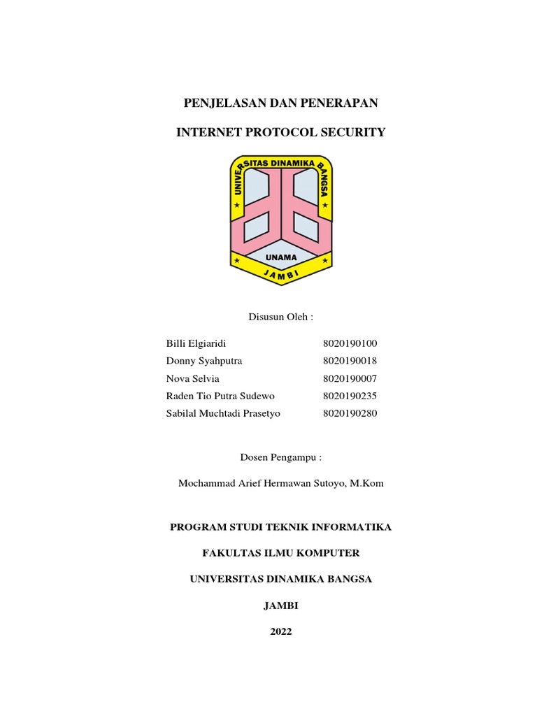 Makalah Kelompok 3 Kelas 05 PT 6 Materi 3 (Internet Protocol Security