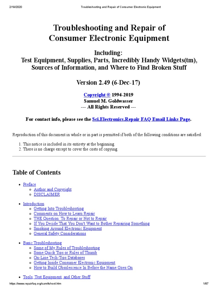 BASIC ELECTRONICS TROUBLESHOOTING AND REPAIR GUIDE PDF visual data 2