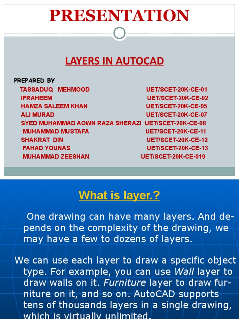 Presentation Layers in Autocad PDF Software Computing