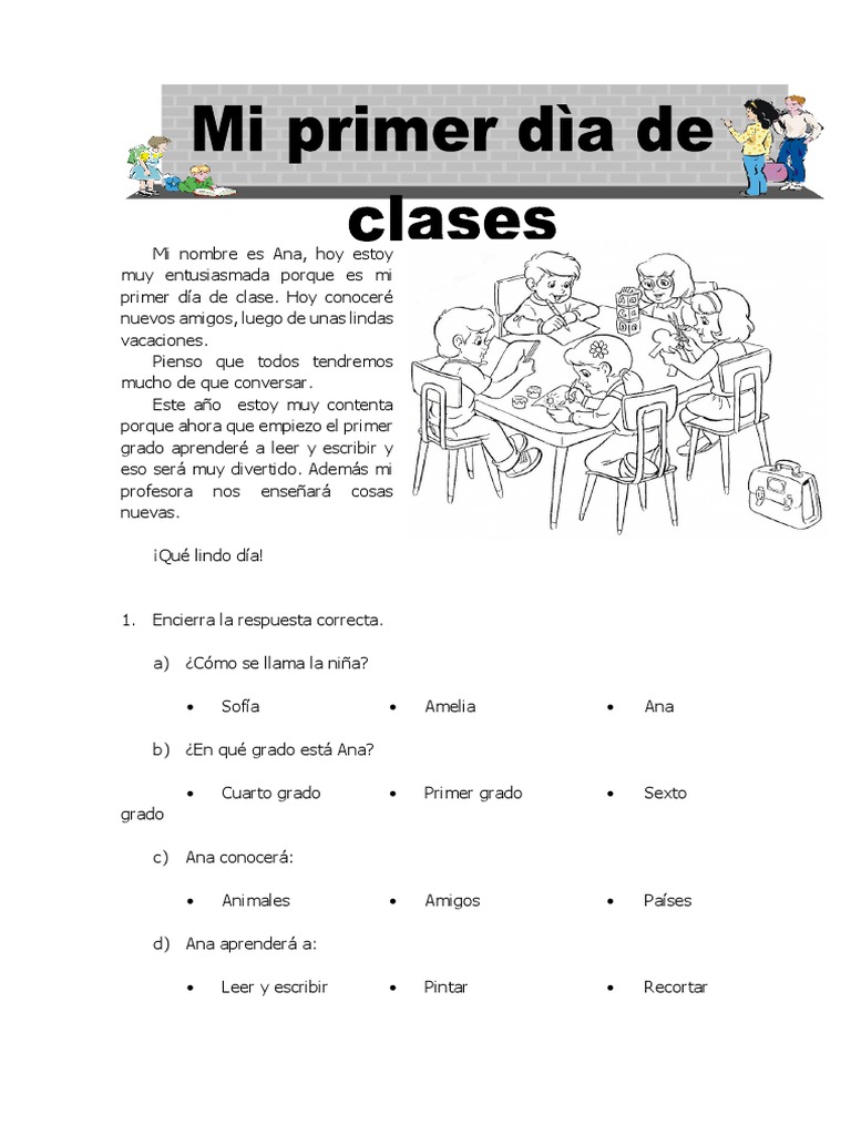 Primer Dia de Clases | PDF