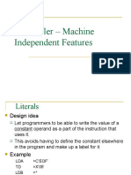 Lecture 15 (Assembler-Machine Independent Assembler Features)