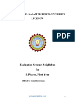 B.Pharm First Year Scheme and Syllabus