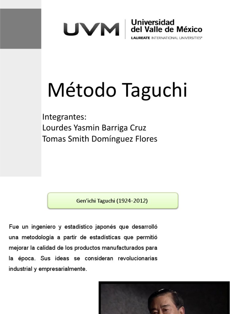 METODO TAGUCHI Presentacion de Diseño 2020 | PDF | Business | Economias