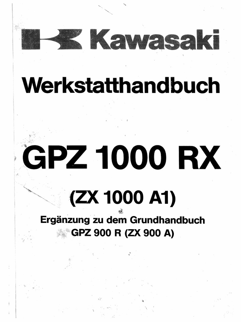 Kawasaki GPZ 1000 RX GPZ 900 R Service Manual PDF
