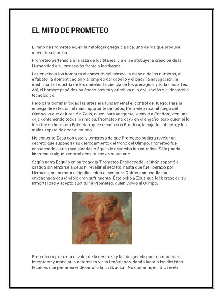Mito de Prometeo y su Regeneración | PDF | Prometeo