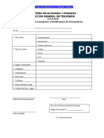 Formulario de Inscripcion o Modificacion de Proveedores