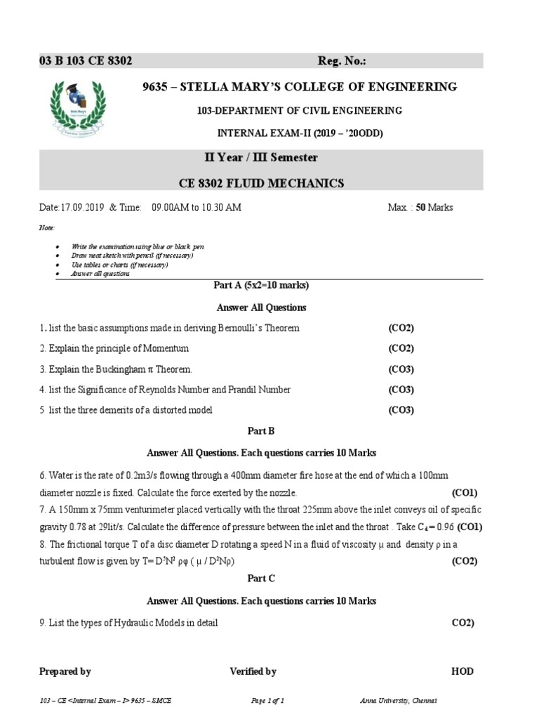 Civil Engineering Exam Guide | PDF | Fluid Dynamics | Classical Mechanics