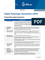 Digital Passenger Declaration (DPD) : Frequently Asked Questions