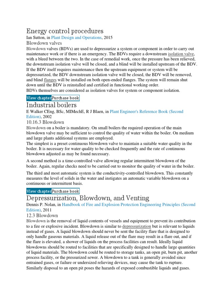 4 Energy Control Procedures PDF Steam Valve