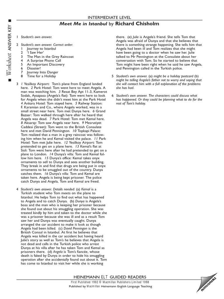 Meet Me in Istanbul by Richard Chisholm: Intermediate Level | PDF
