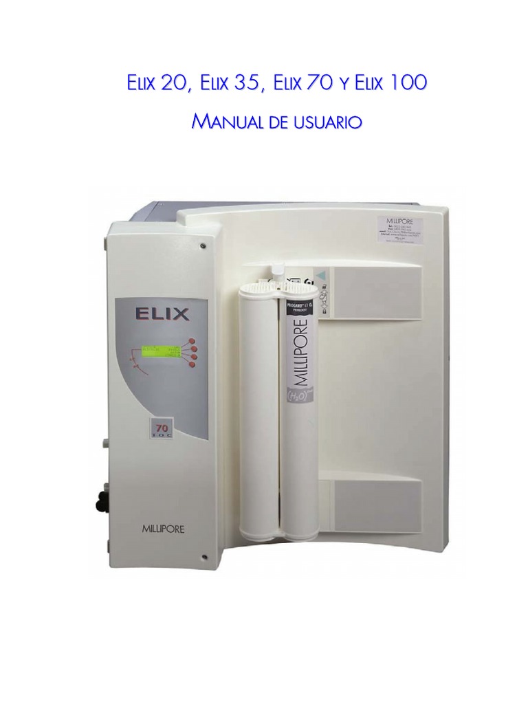 Millipore Elix 20 PDF Agua Marca comercial