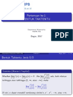 Integral Bentuk Tak Tentu