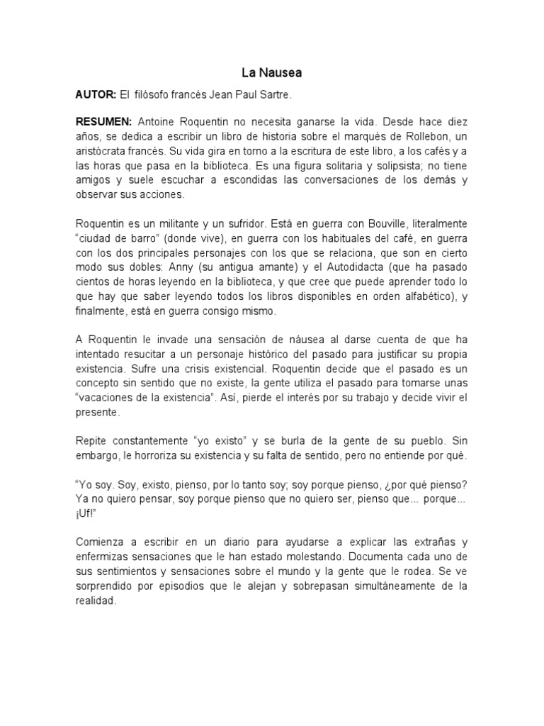 La Nausea PDF