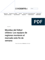 Movidas Del Fútbol Chileno - Los Equipos de Regiones Movieron El Mercado Este Fin de Semana