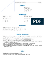 Matematikai Képletek, Szabályok A Záróvizsgára