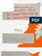 "Proponemos Acciones Con Argumentos Sobre La Importancia de La Homeostasis para Conservar La Salud " - Exposicion