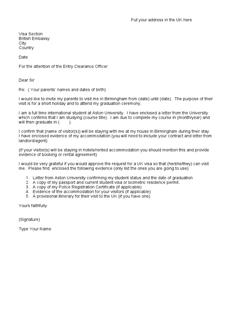 83633-Int Students - Sample Invitation Letter Jan 11 | PDF