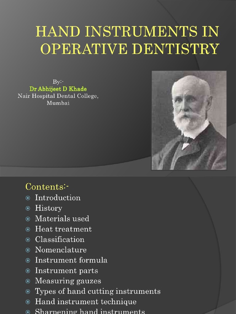 Hand Instruments in Operative Dentistry PDF