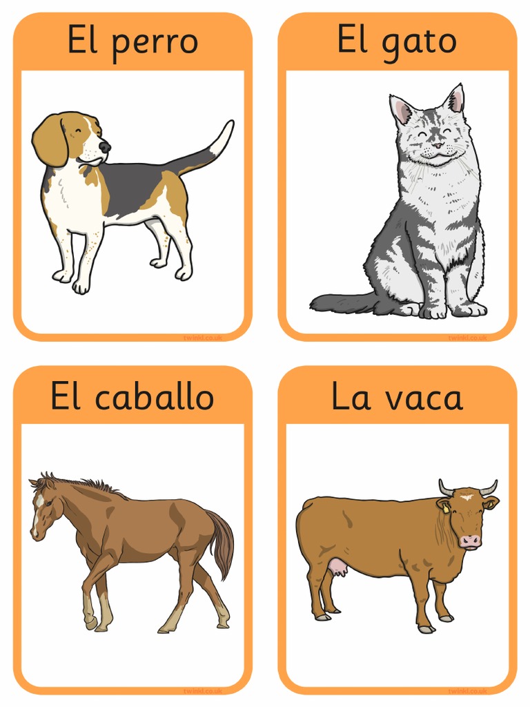 Flash Cards de Los Animales Domésticos PDF
