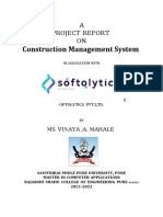 Construction Management System: A Project Report ON