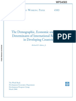 The Demographic, Economic and Financial Determinants of International Remittances in Developing Countries