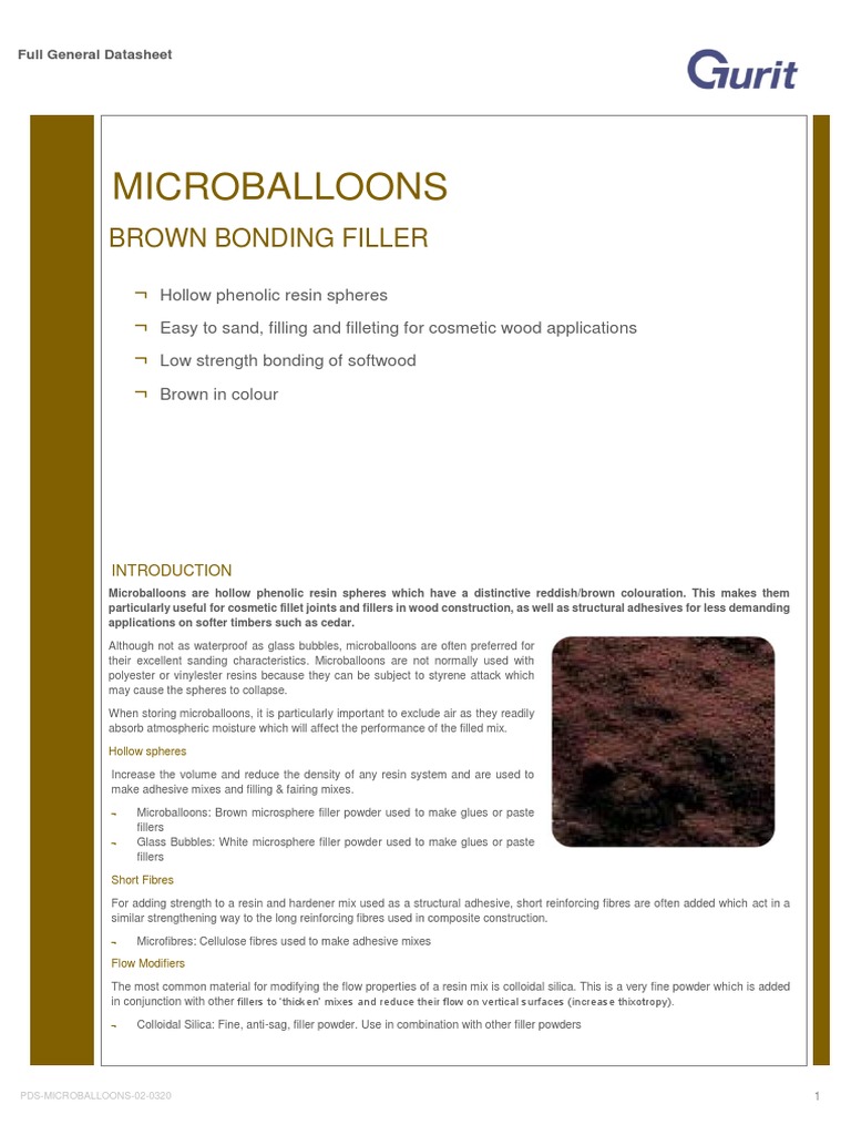 Microballoons: Brown Bonding Filler | PDF | Adhesive | Epoxy