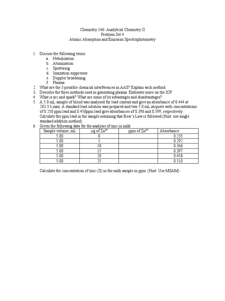 Problem Set in AAS | PDF