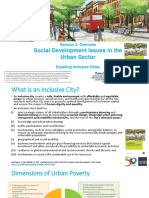 Social Development Issues in The Urban Sector: Session 2: Overview