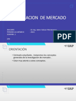 Investigacion de Mercado: Docente: Dr. Ing. Jaime Salazar Montenegro Periodo Académico: 2022. Semana: 2 Epii