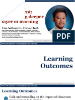 Classroom Management: Uncovering Deeper Layer of Learning: Von Anthony G. Torio, PH.D