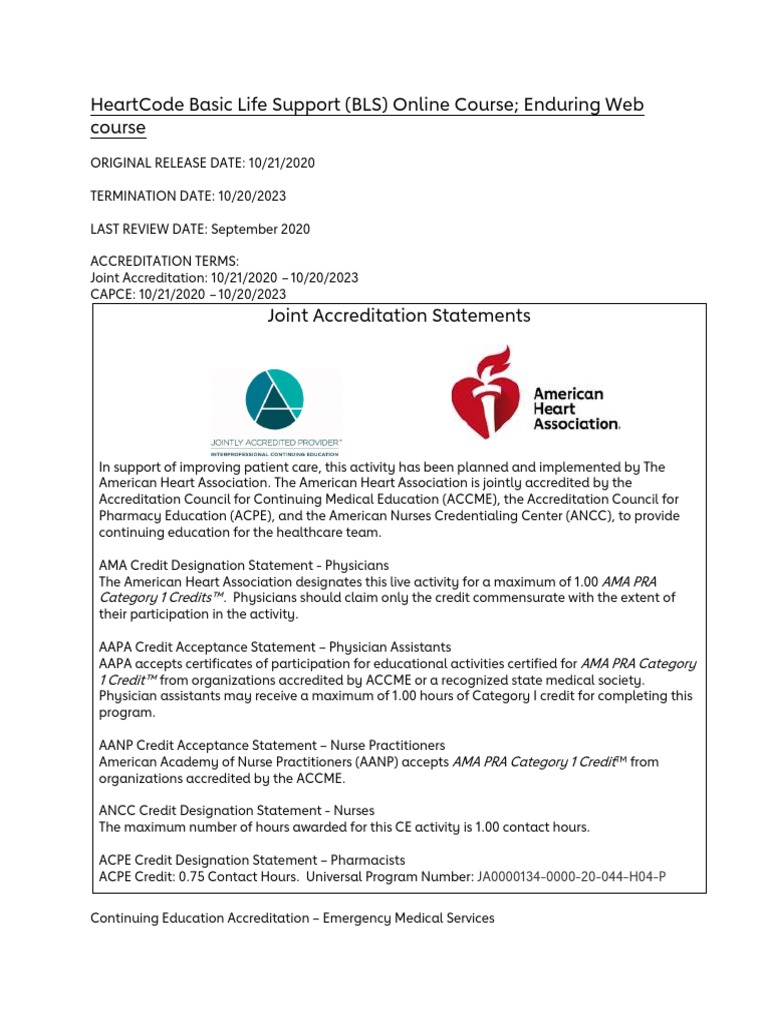 319 HeartCode BLS Online Course LANG PDF Emergency Medical Services