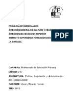 ASIGNATURA - Política, Legislación y Administración Del Trabajo Escolar