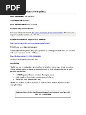 Case Formulation