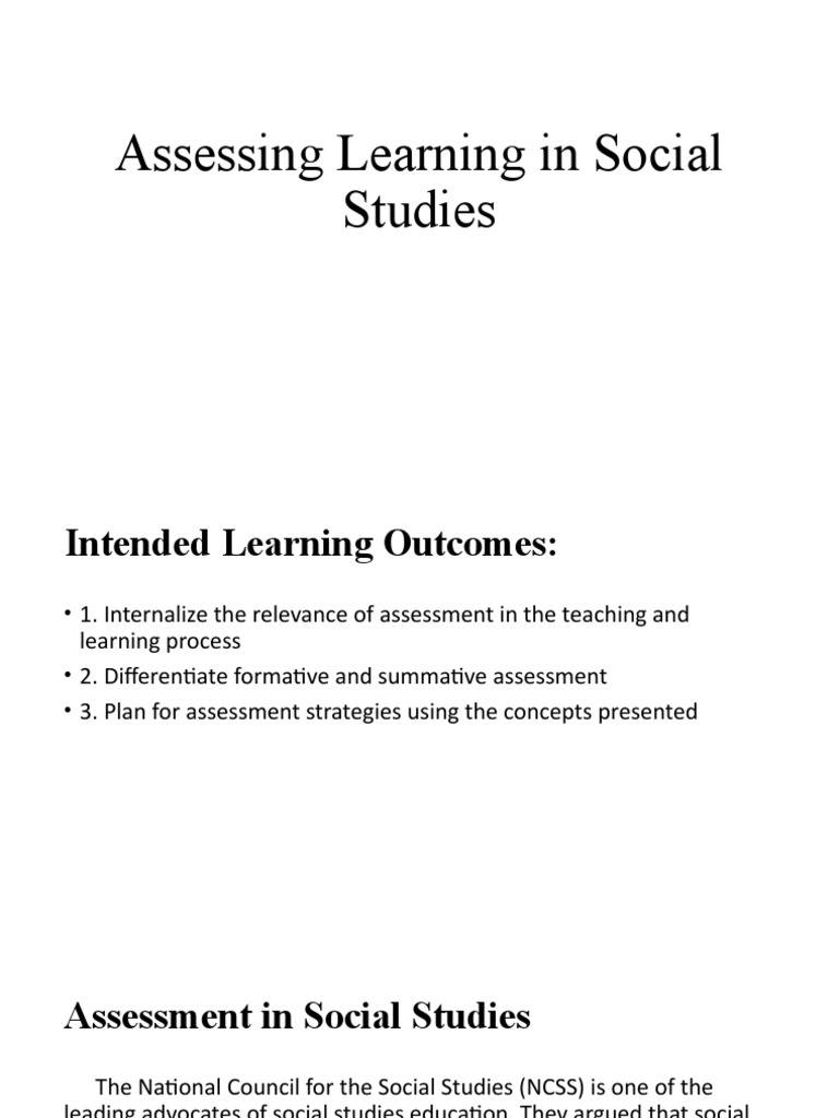 Assessing Learning in Social Studies PDF Educational Assessment
