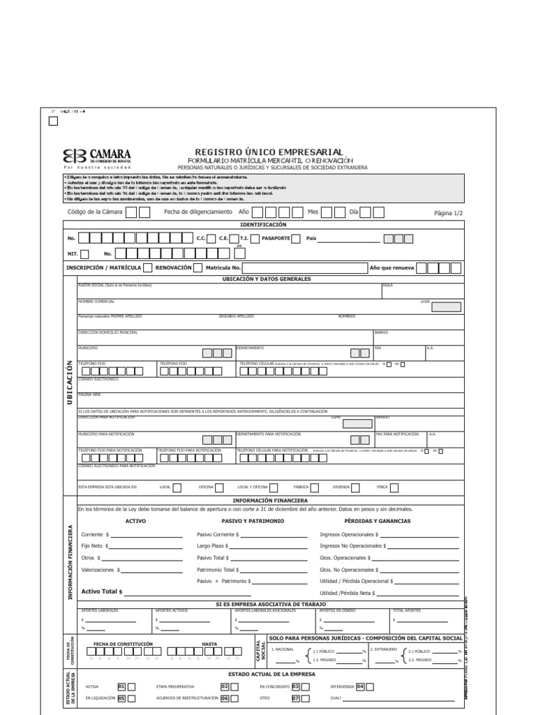 MATRICULA MERCANTIL Liquidación Bienes (Ley)
