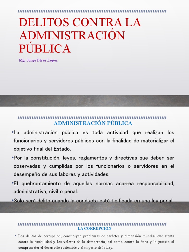 Delitos Contra La Administración Pública | PDF | Derecho penal | Gobierno
