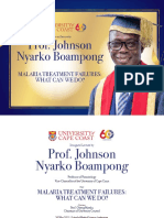 Prof. Johnson Nyarko Boampong: Malaria Treatment Failures: What Can We Do?