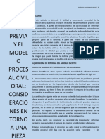 La Audiencia Previa y El Modelo Procesal Civil Oral