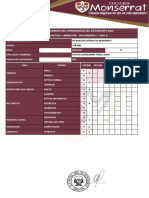 Informe de Progreso Del Aprendizaje Del Estudiante 2022 Libreta de Notas - I Bimestre - Secundaria 1° Año D