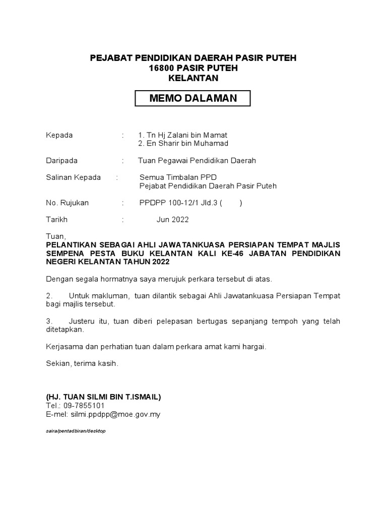 Memo Dalaman PDF